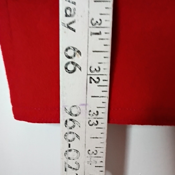 Geoffrey Beene For Gallant Red Trench Coat Peacoat with Gold Buttons 100% Wool - Picture 5 of 12